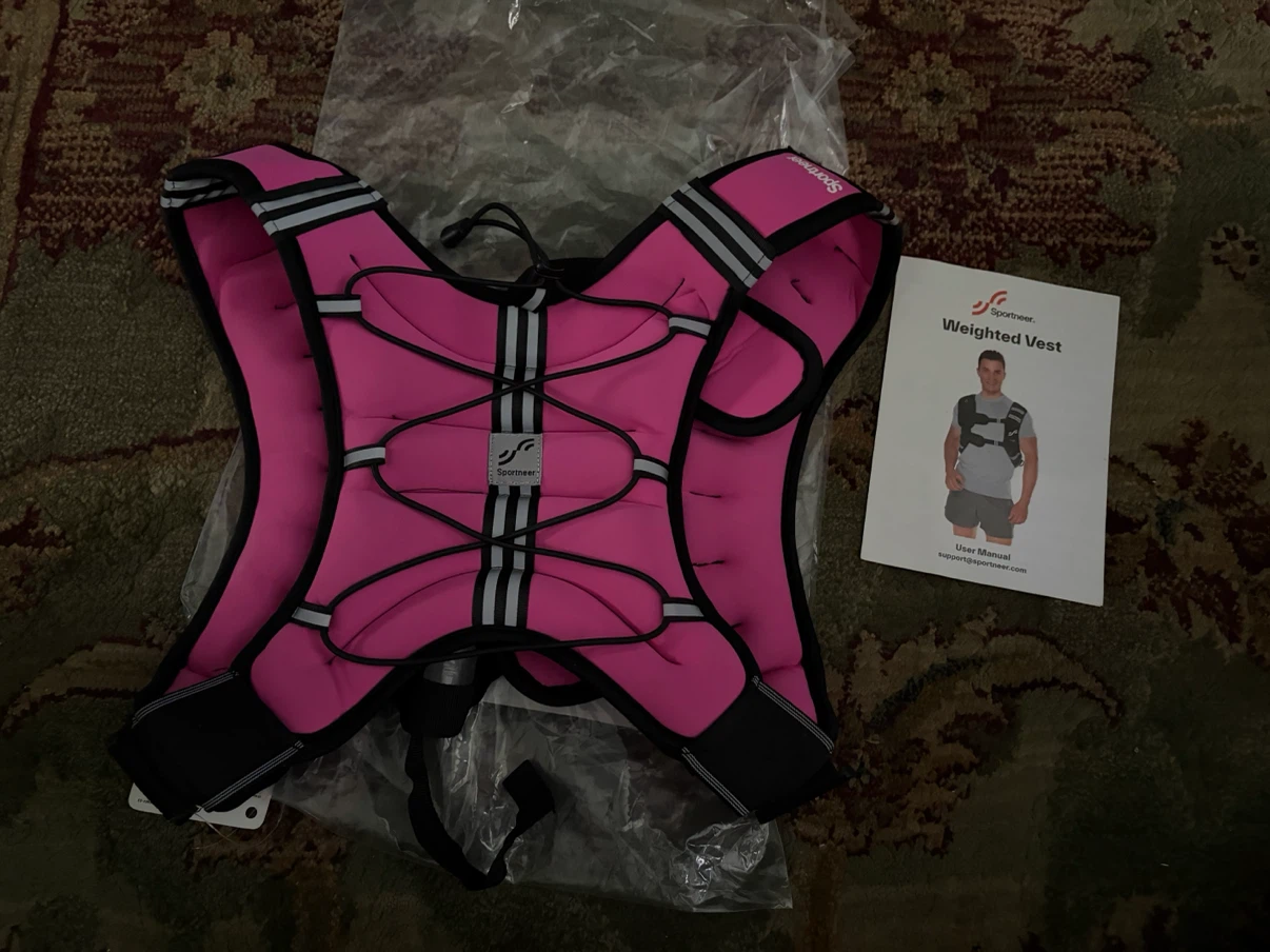 New 8lbs Weighted Workout Vest & Detachable Phone Pouch - Pink - photo 5