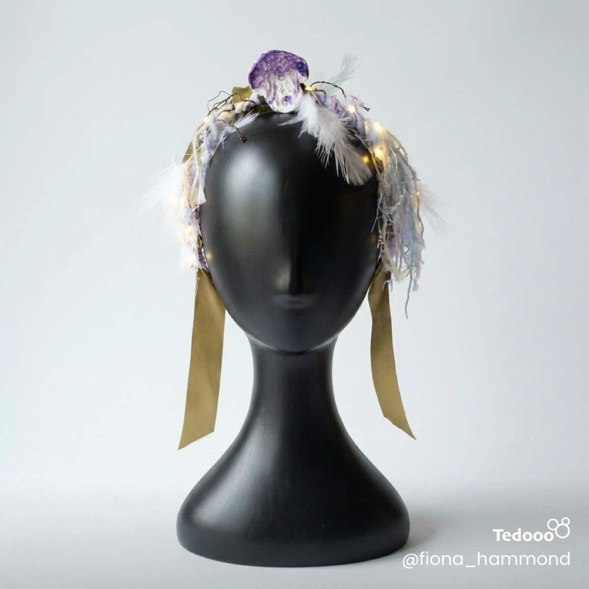 Fairy Light Headband with Feathers and Beads