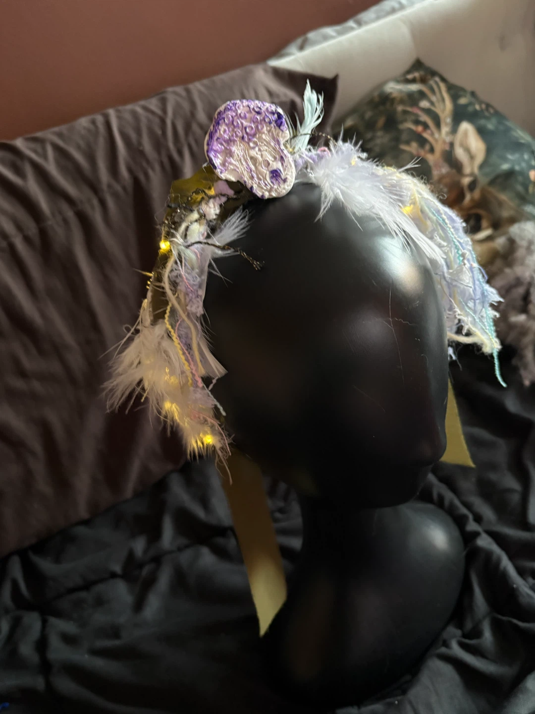 Fairy Light Headband with Feathers and Beads - photo 2