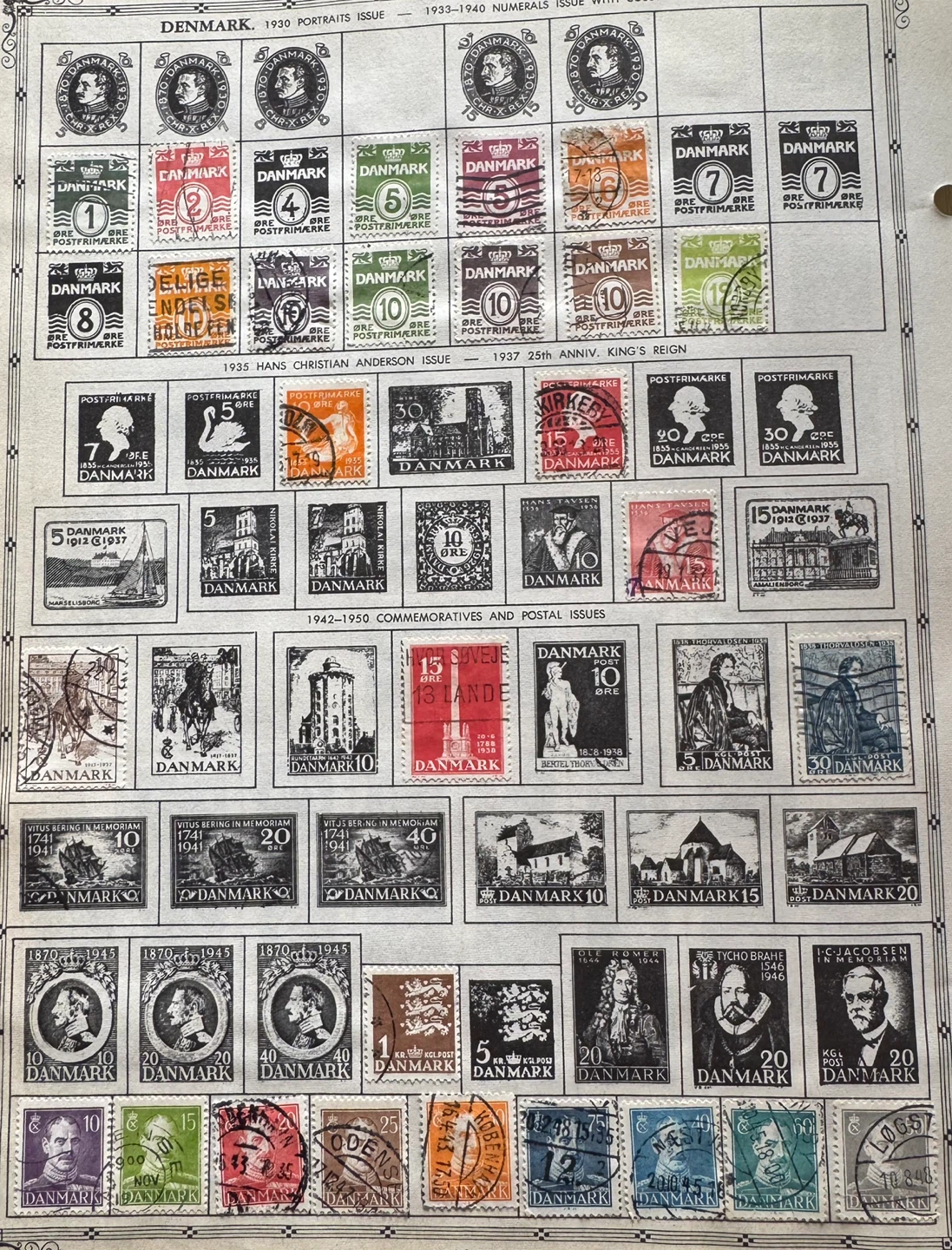 Old Collectable Denmark Postage Stamps - photo 2