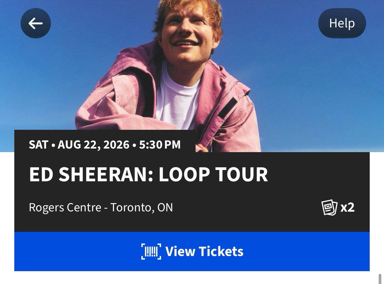 Ed Sheeran Tickets (x2)