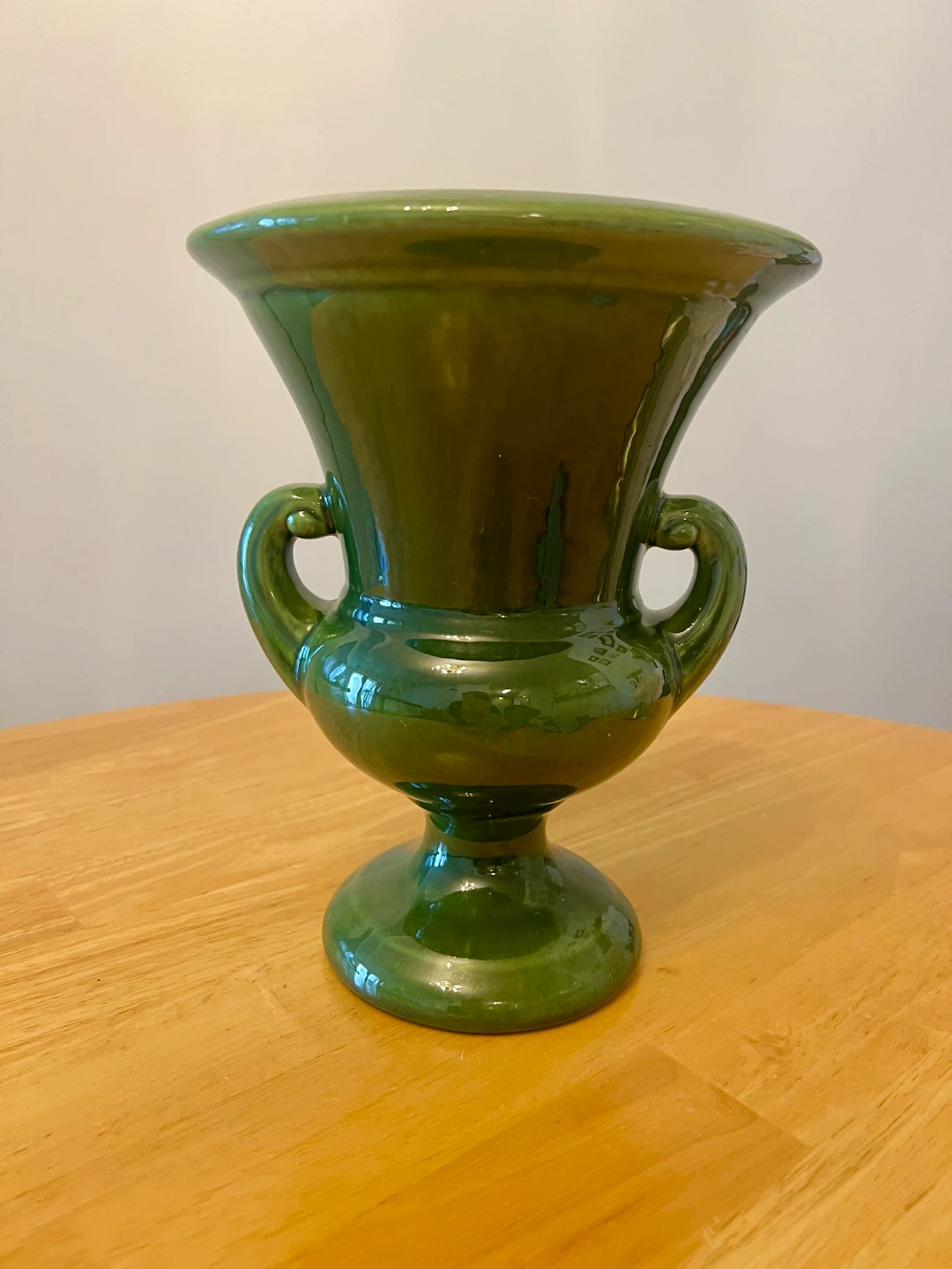 Vintage Green Ceramic Urn Vase