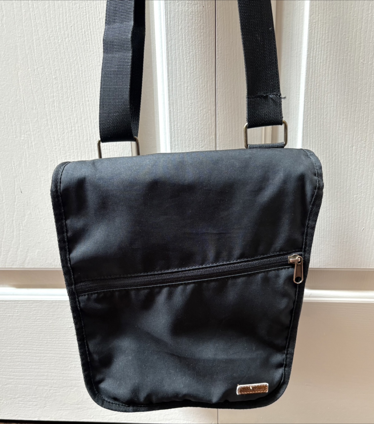 Black Crossbody Bag with Multiple Compartments
