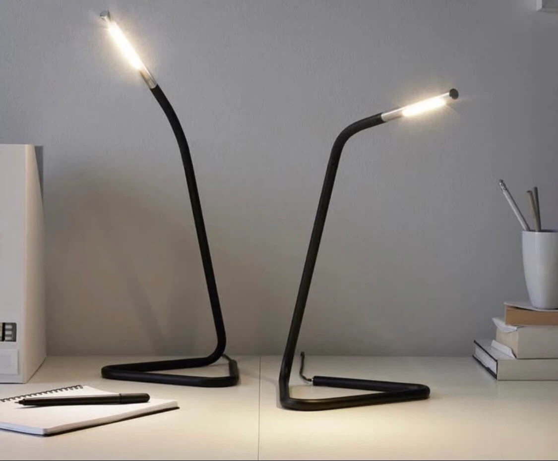 Ikea Harte Modern Black Desk Lamp with Flexible Neck