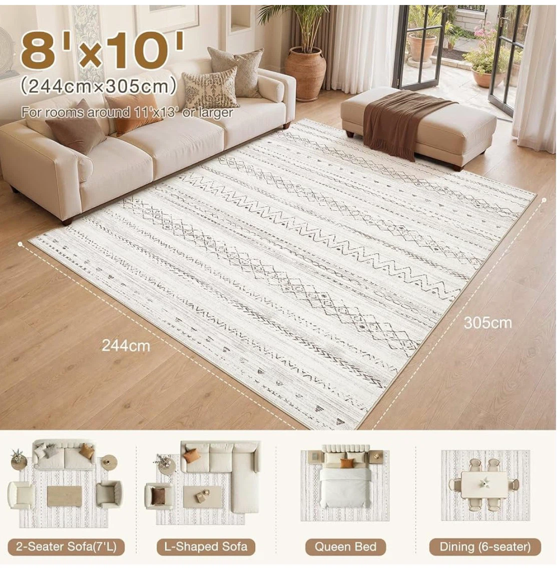 8'x10' Geometric Pattern Area Rug - photo 2