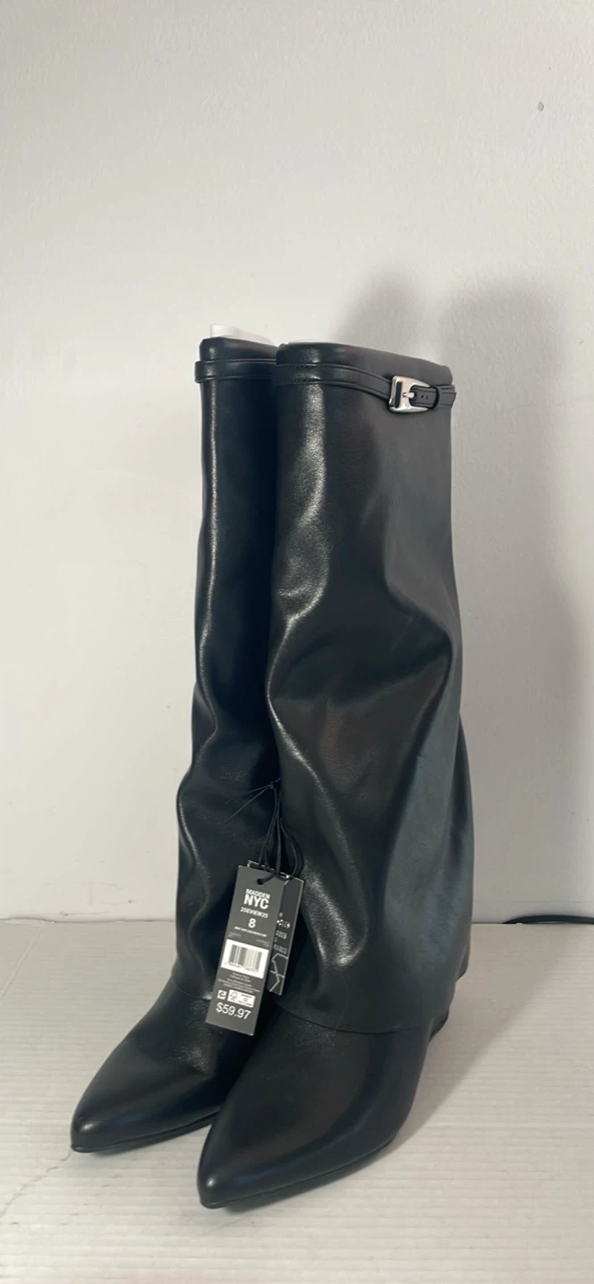 Bottes noires à talon compensé NYC Talla 8 - photo 2