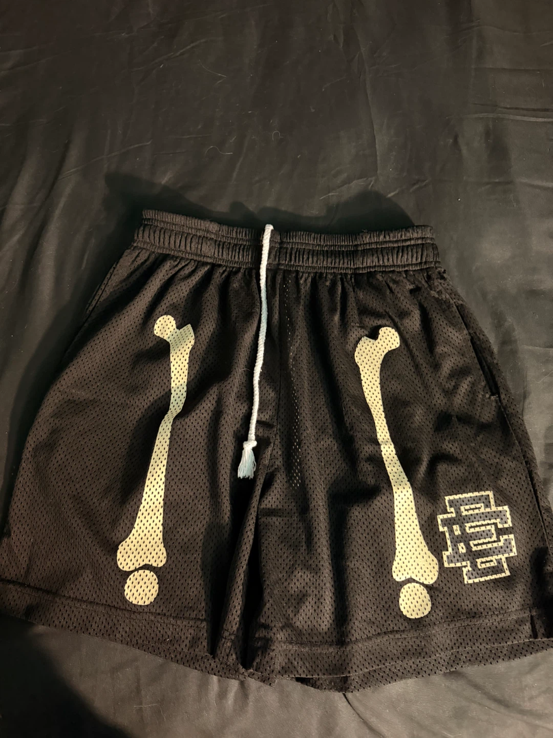 Mesh Basketball Shorts with Graphic Prints - photo 2