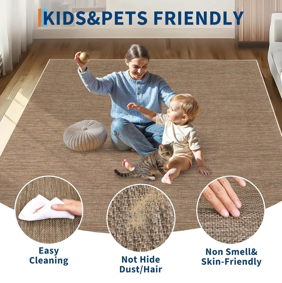 Kids & Pets Friendly Area Rug 8x10 ft - photo 4