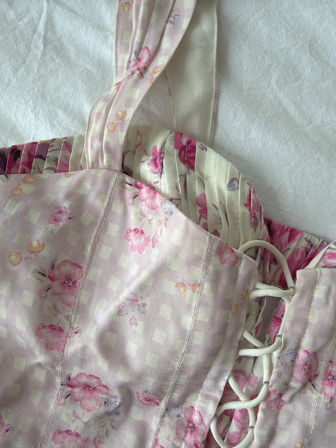 For Love & Lemons Floral Gingham Mini Dress - photo 2