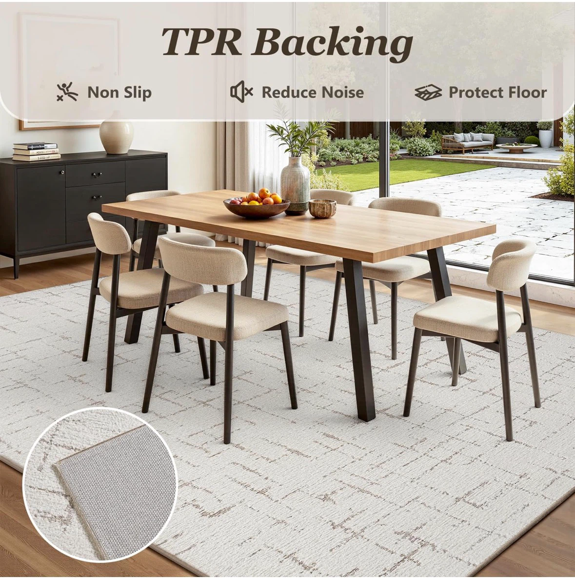 Off white  Area Rug - High-low Textured, 8x10 ft - photo 5