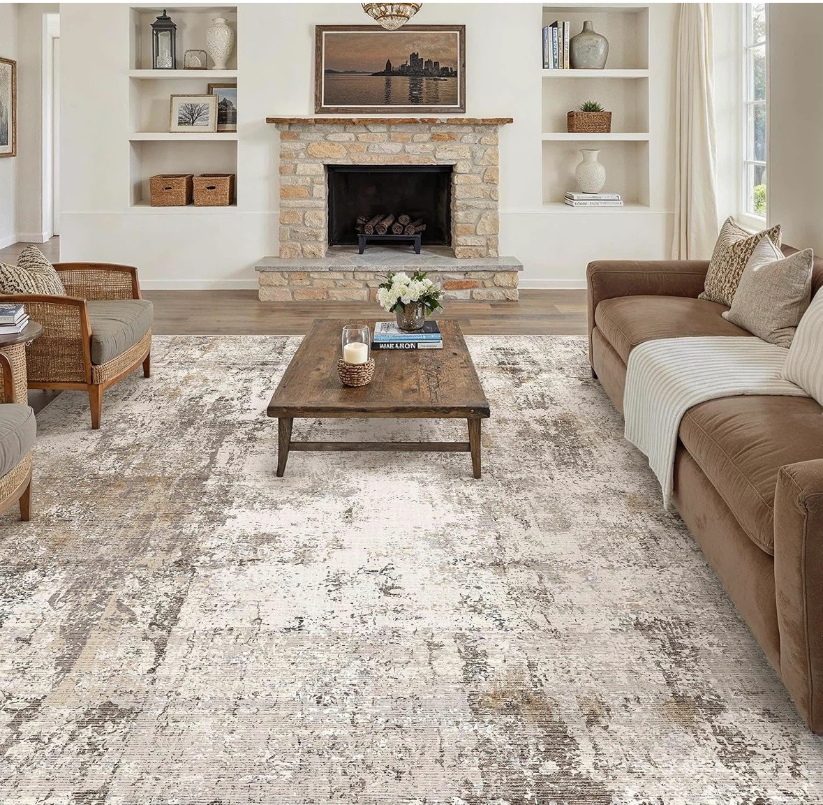Abstract Area Rug 8 x 10 ft