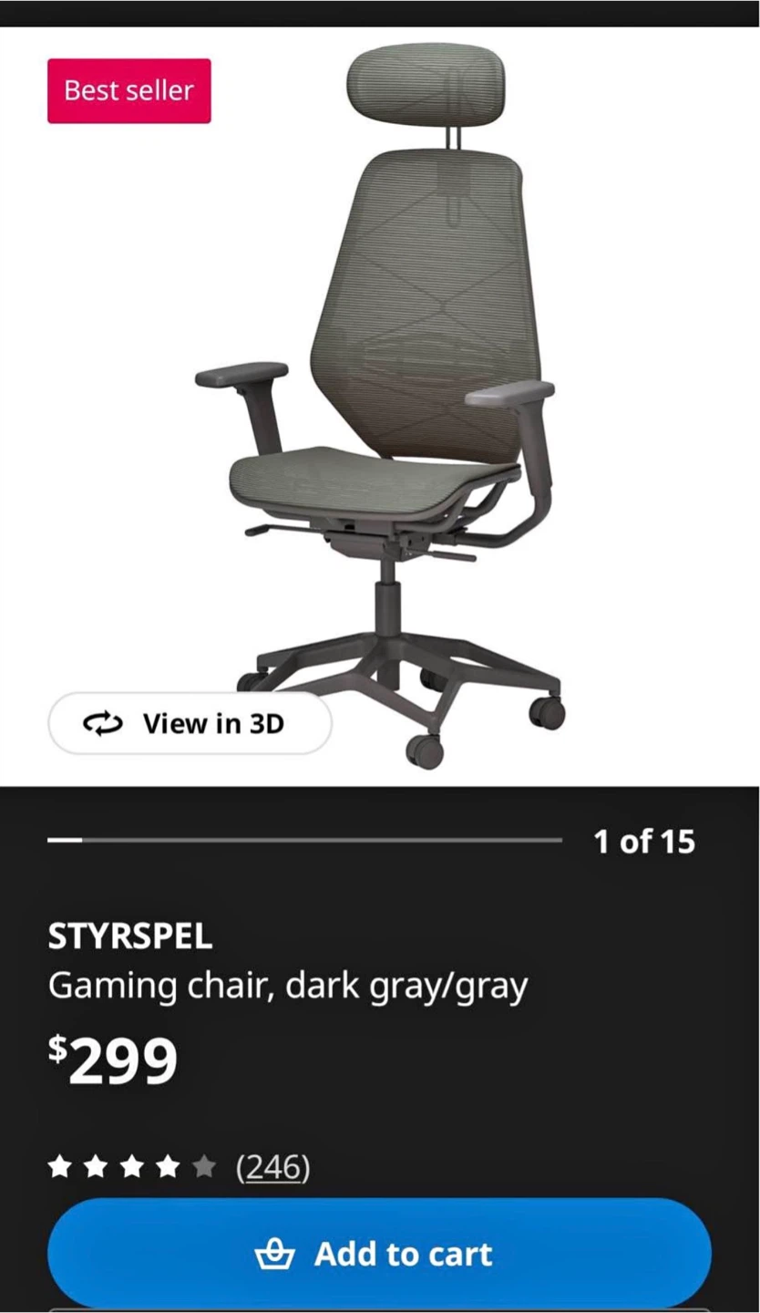 IKEA STYRSPEL Mesh Chair - Dark Gray