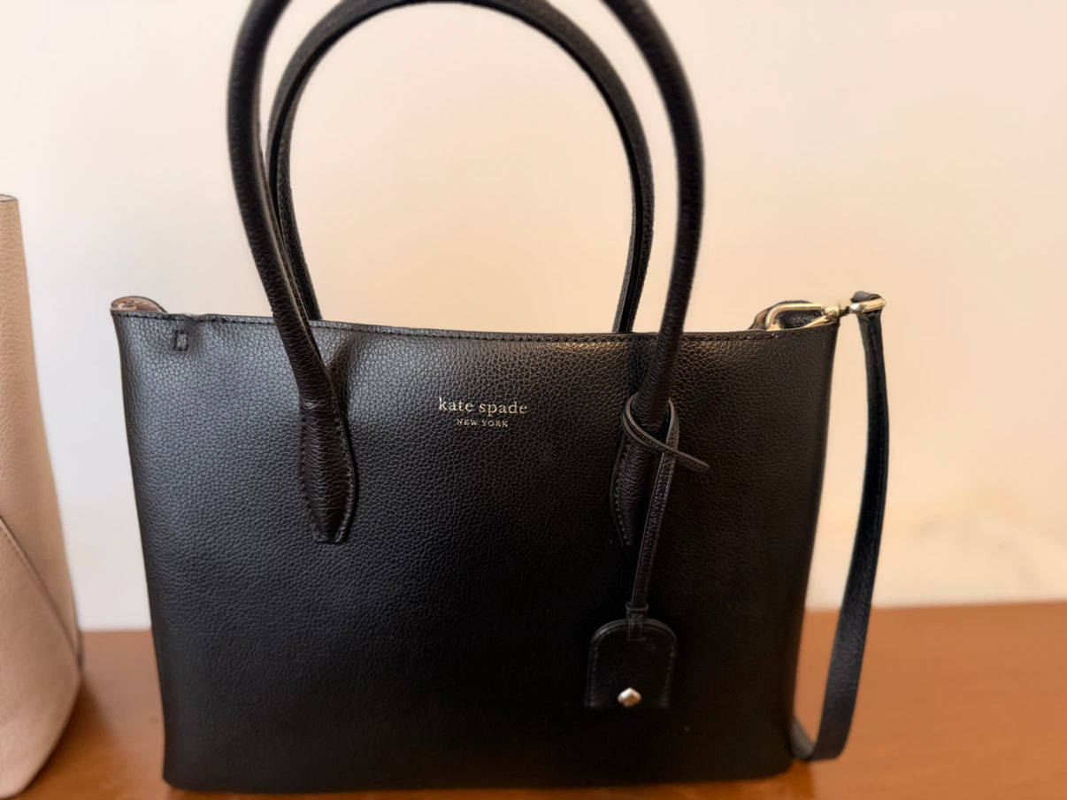 Kate Spade New York Black Leather Tote Bag