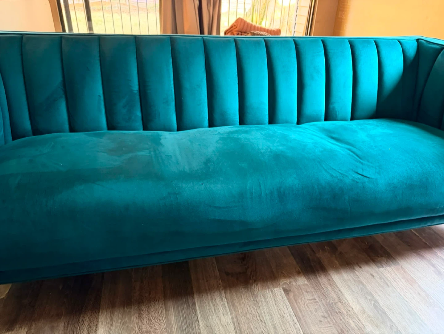 Teal Velvet Sofa - photo 3