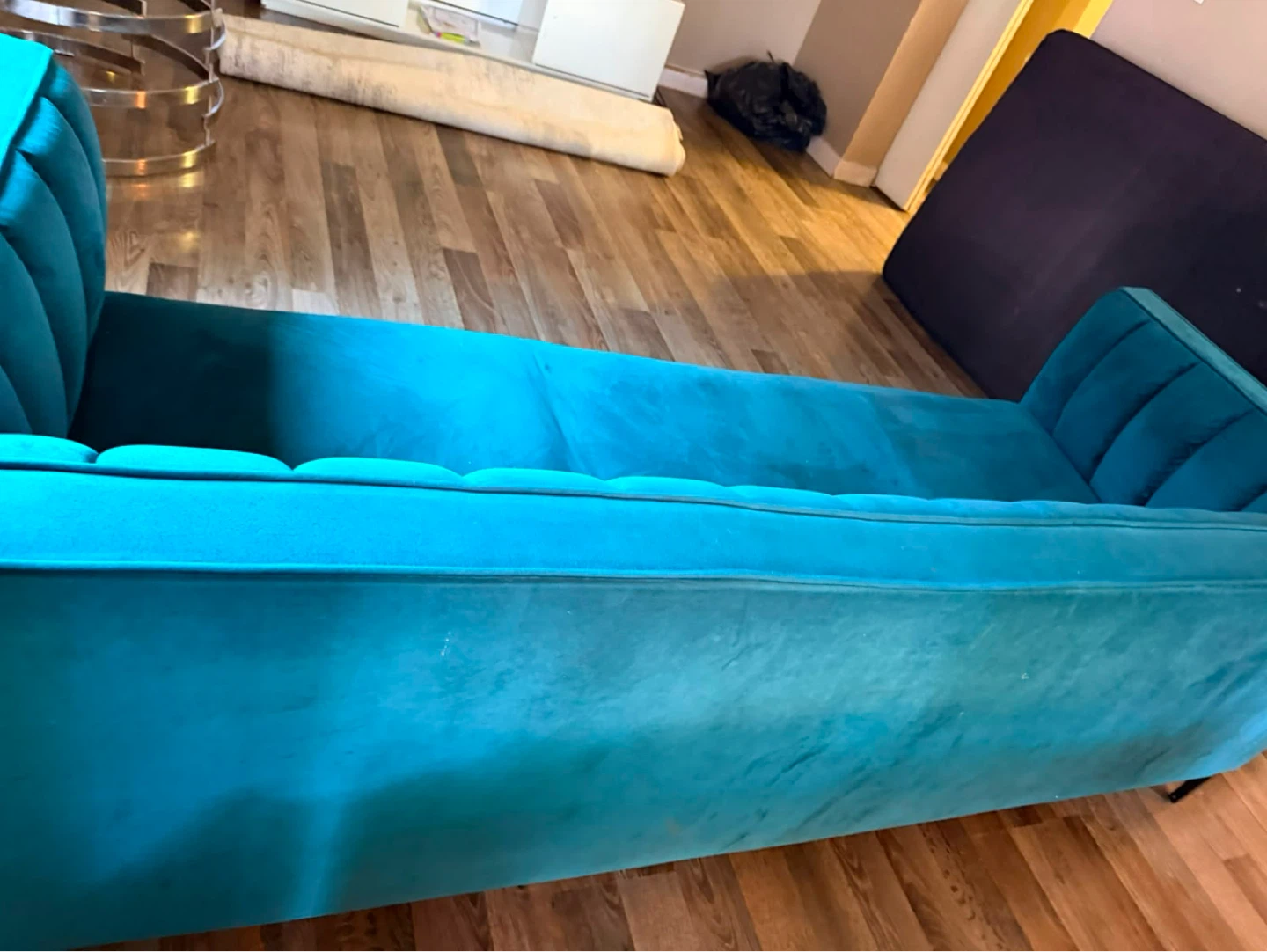 Teal Velvet Sofa - photo 2