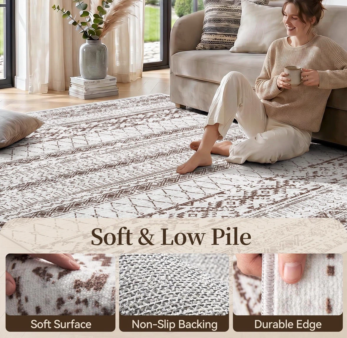 Moroccan style Boho Pattern Area Rug 8x10 ft - photo 4