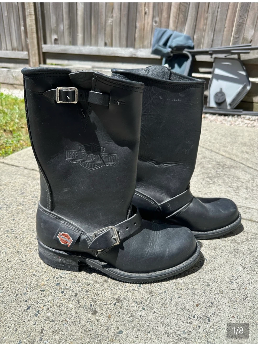 Harley-Davidson Black Leather Motorcycle Boots