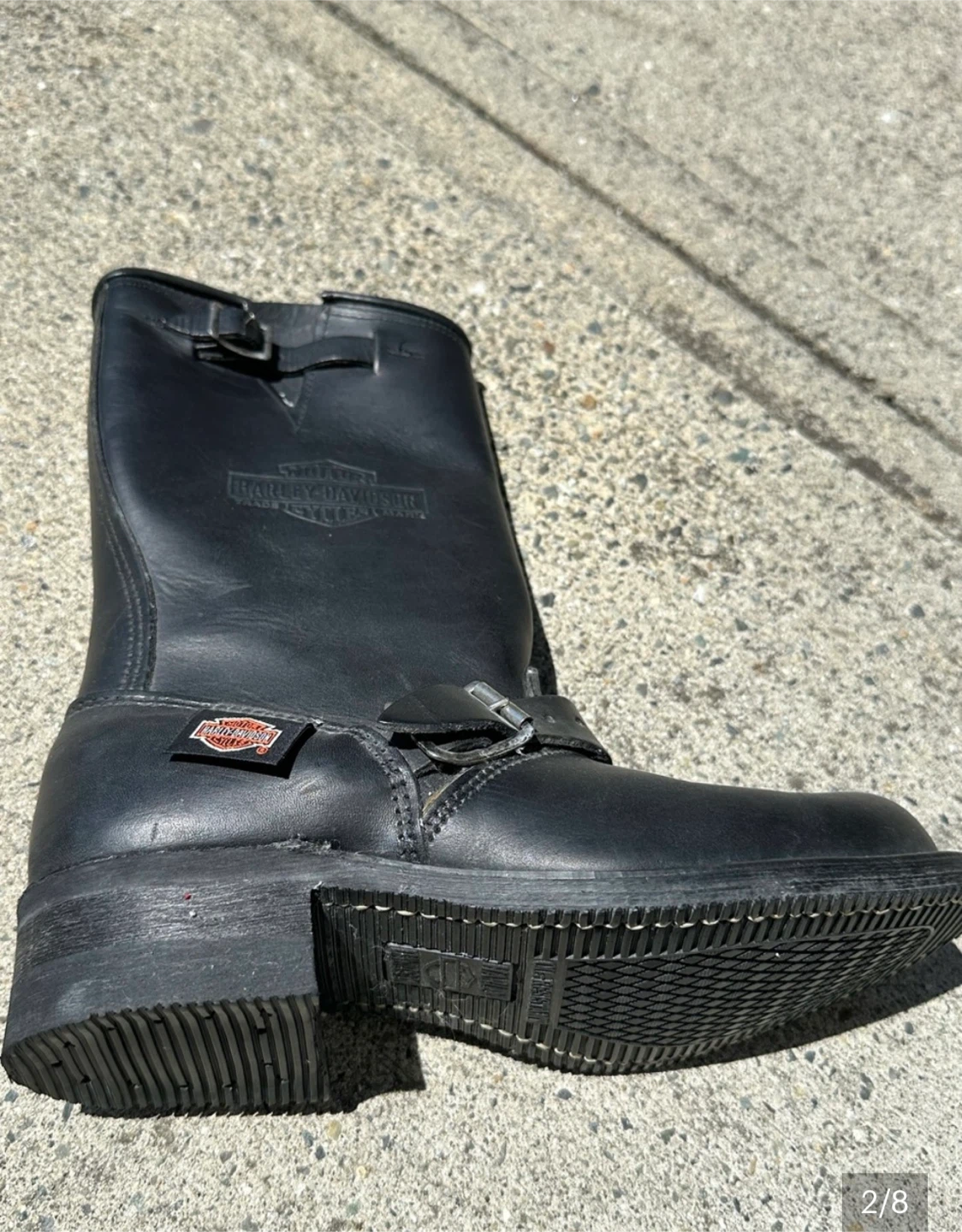 Harley-Davidson Black Leather Motorcycle Boots - photo 2