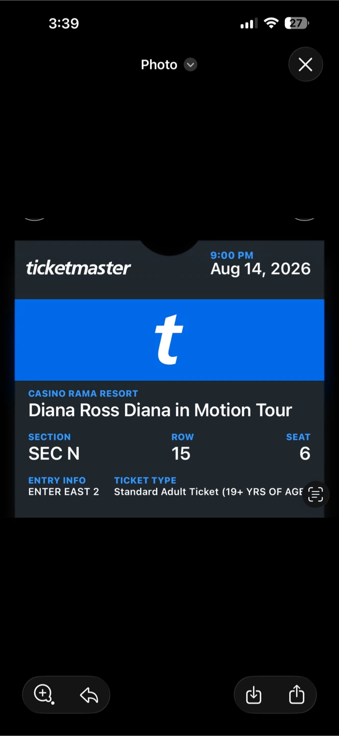 DIANA ROSS Live at Casino Rama TICKET for TONIGHT AT 9pm