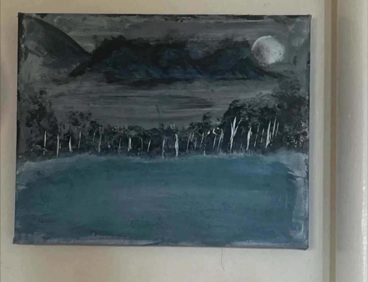 Original Painting - Moonlit Landscape