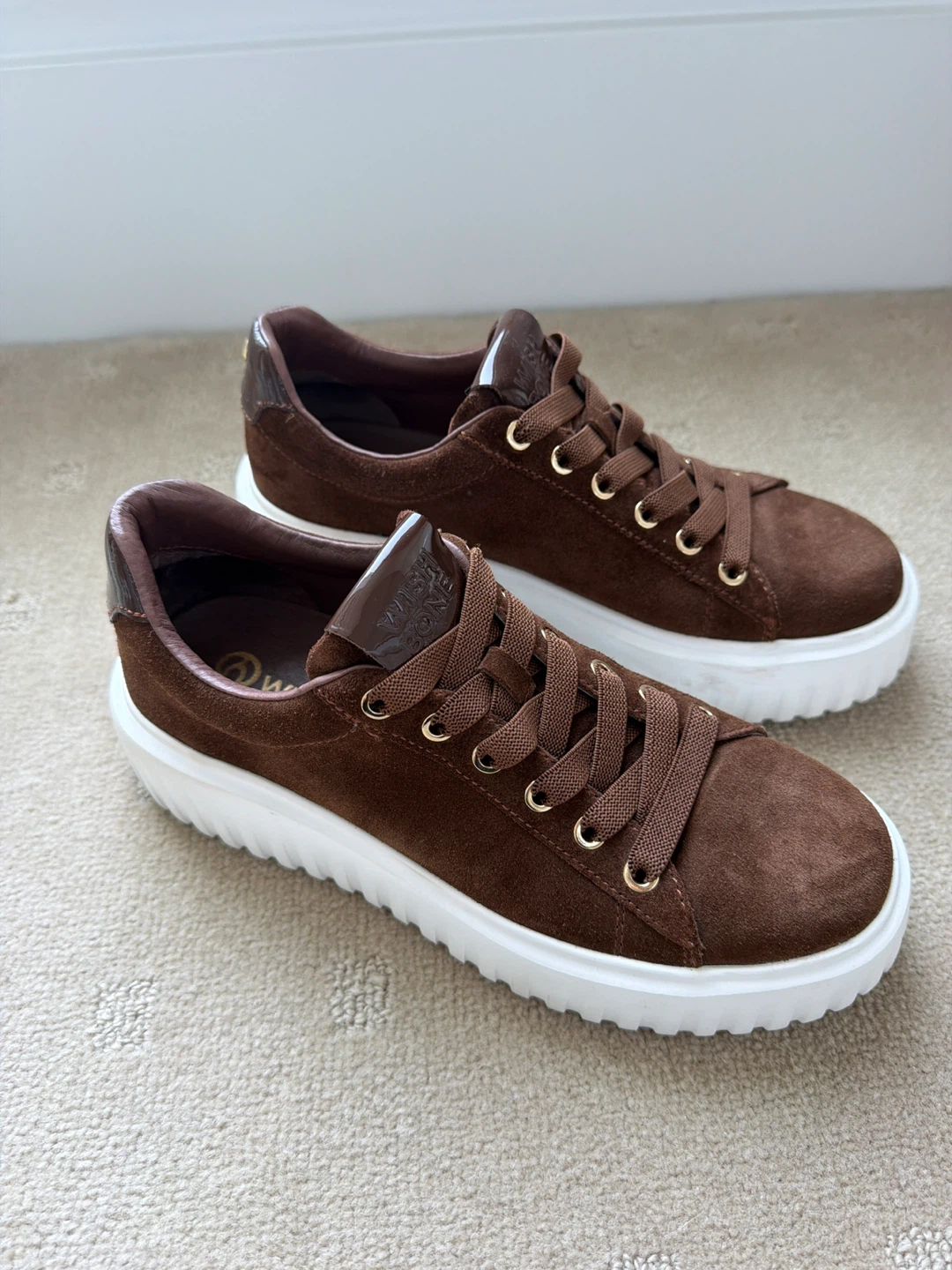 Wishbone Brown Suede Platform Sneakers