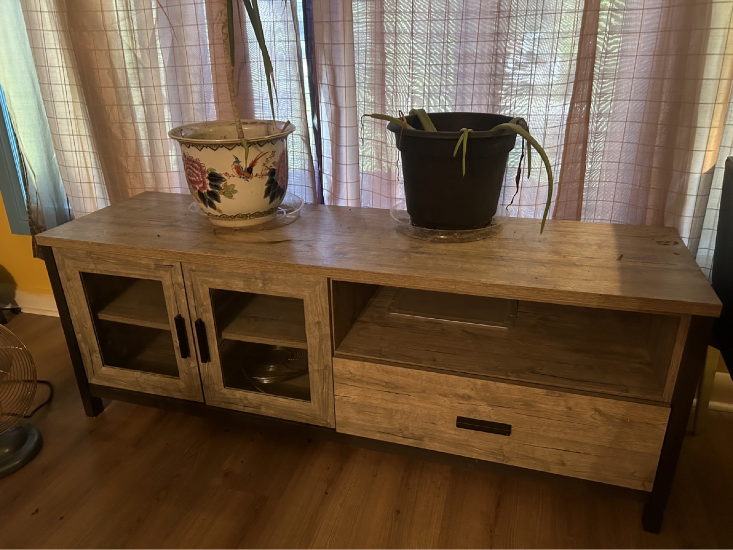Rustic Wood TV Stand with Storage