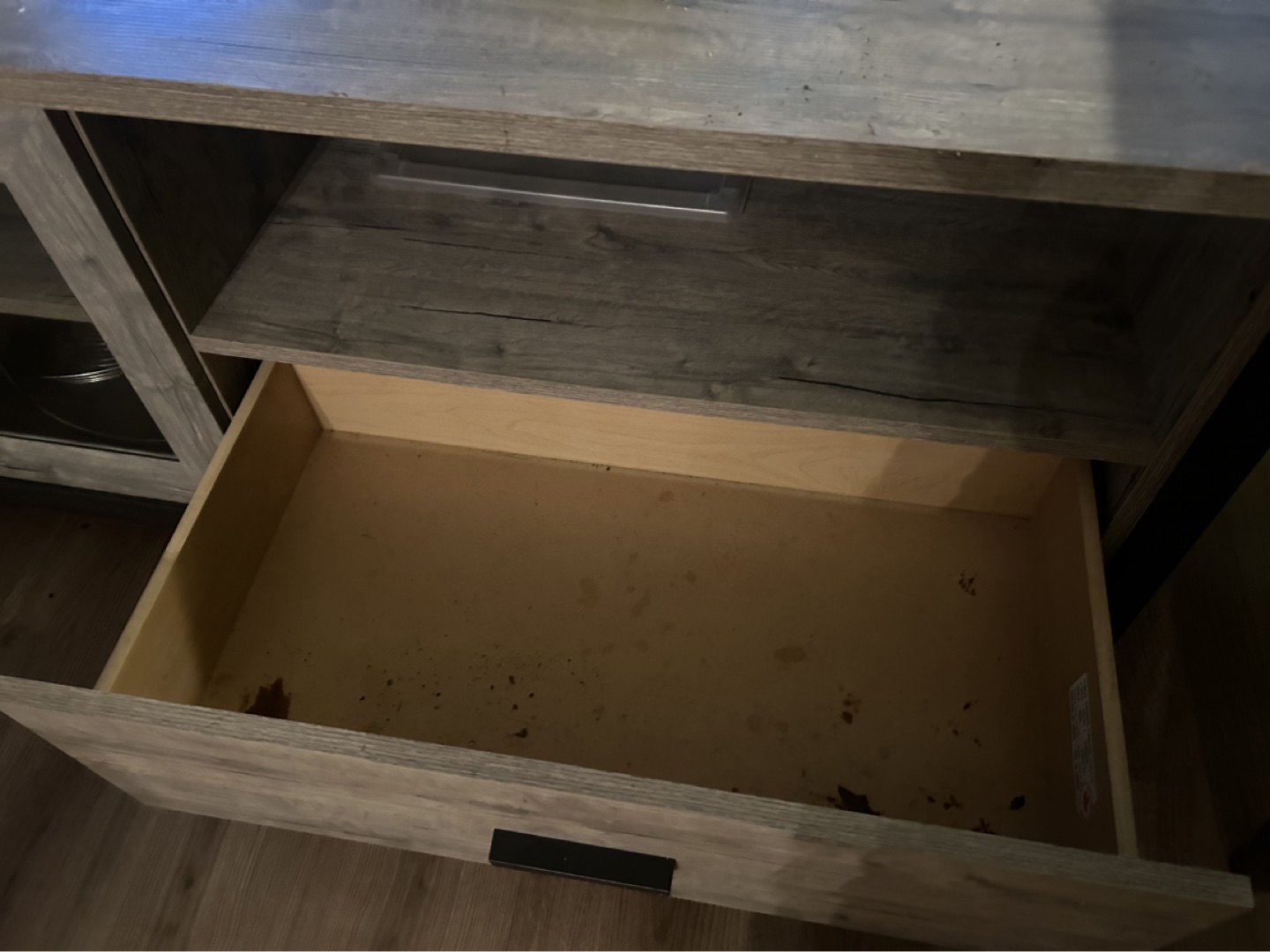 Rustic Wood TV Stand with Storage - photo 2