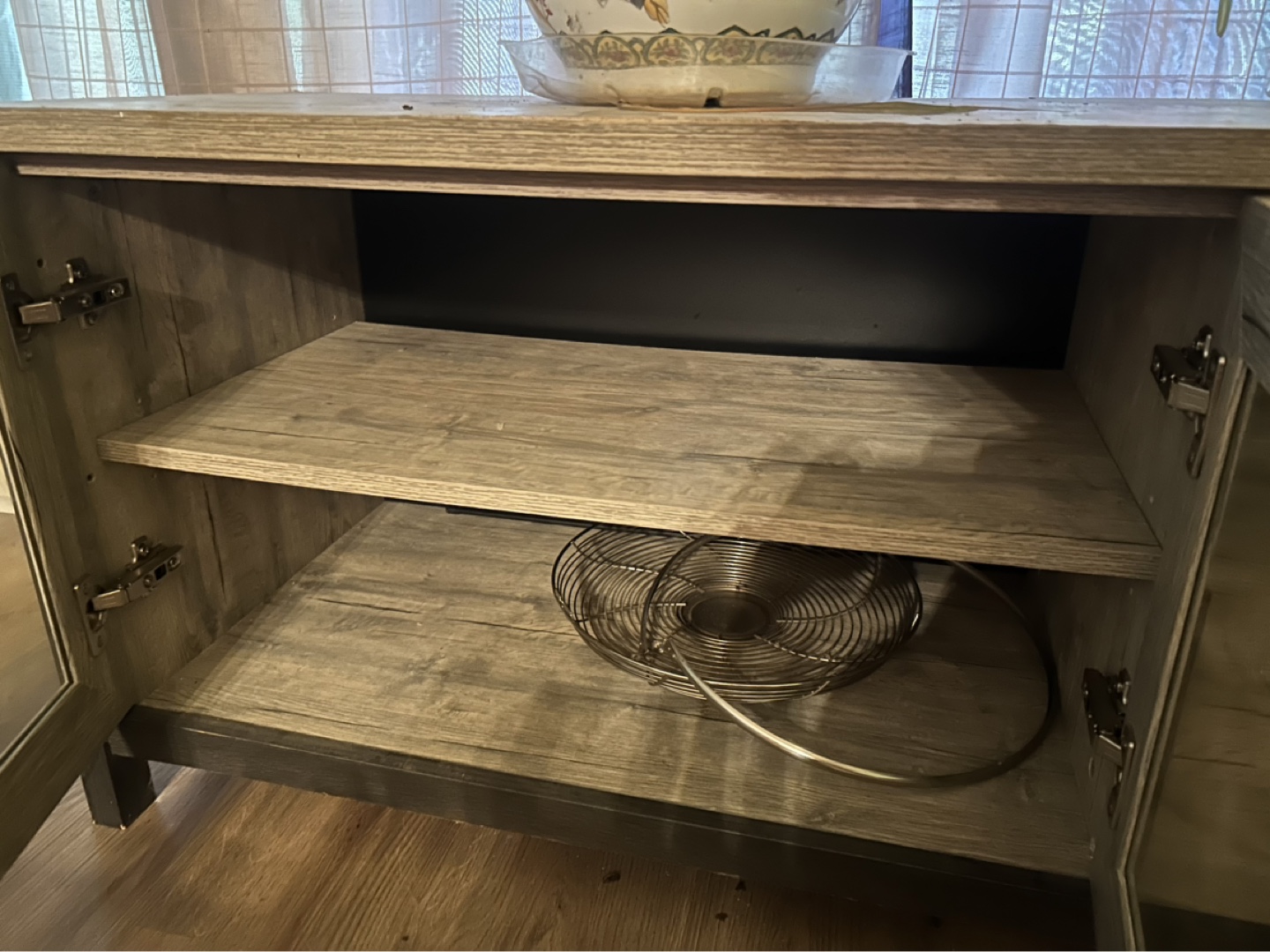 Rustic Wood TV Stand with Storage - photo 3