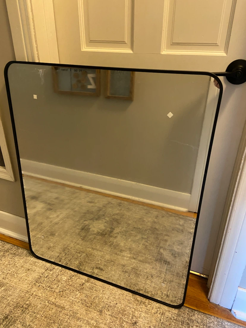 New 30” x 36” Mirror Black Metal Frame - photo 4