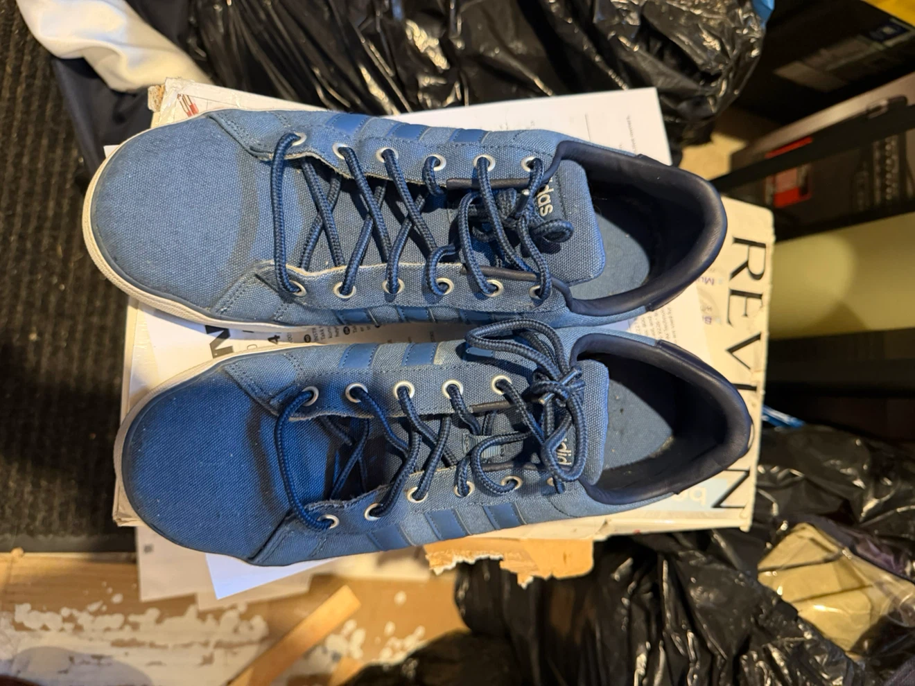 Adidas Men's Blue Canvas Sneakers