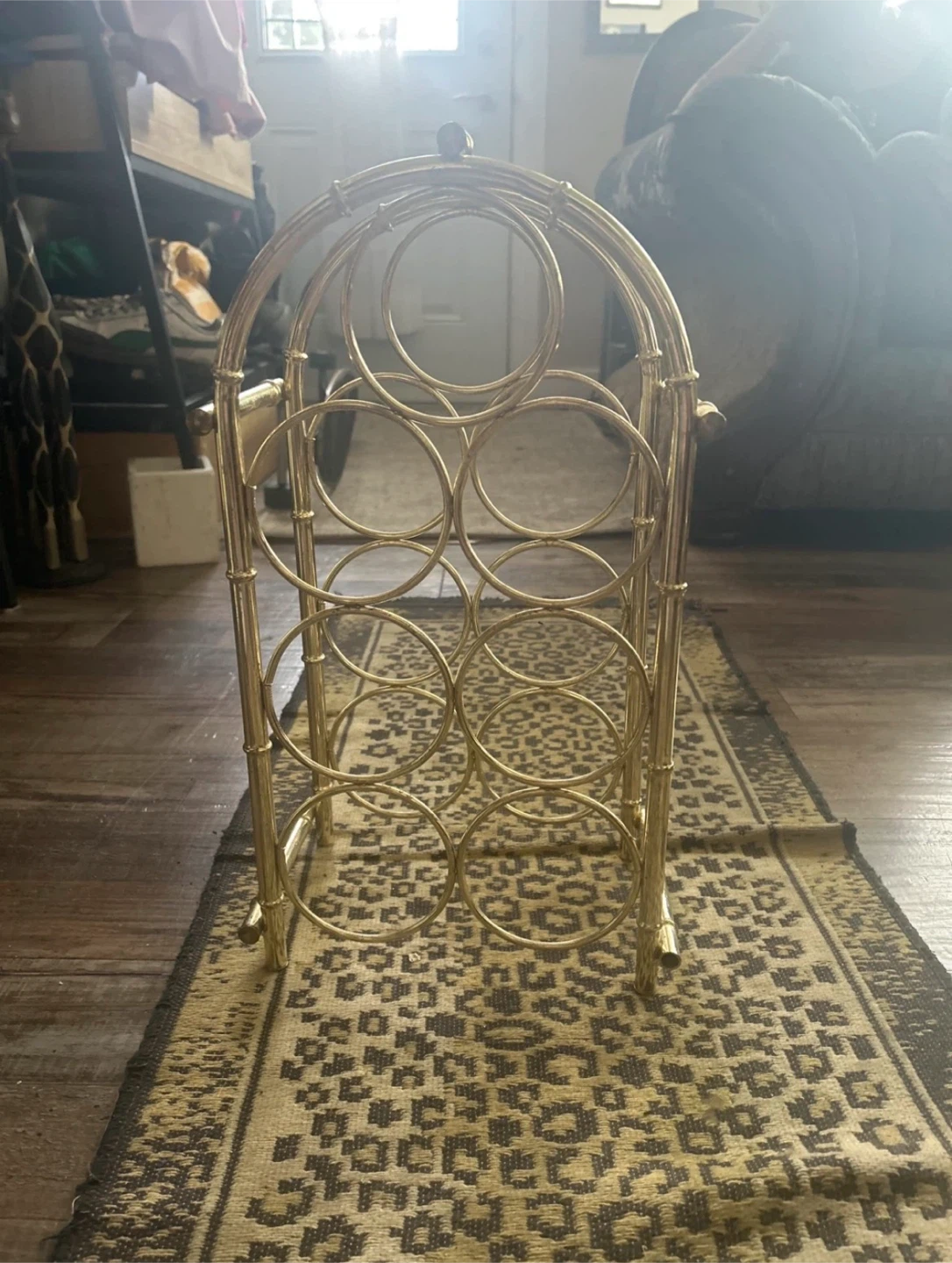 2 Gold Metal Wine Rack