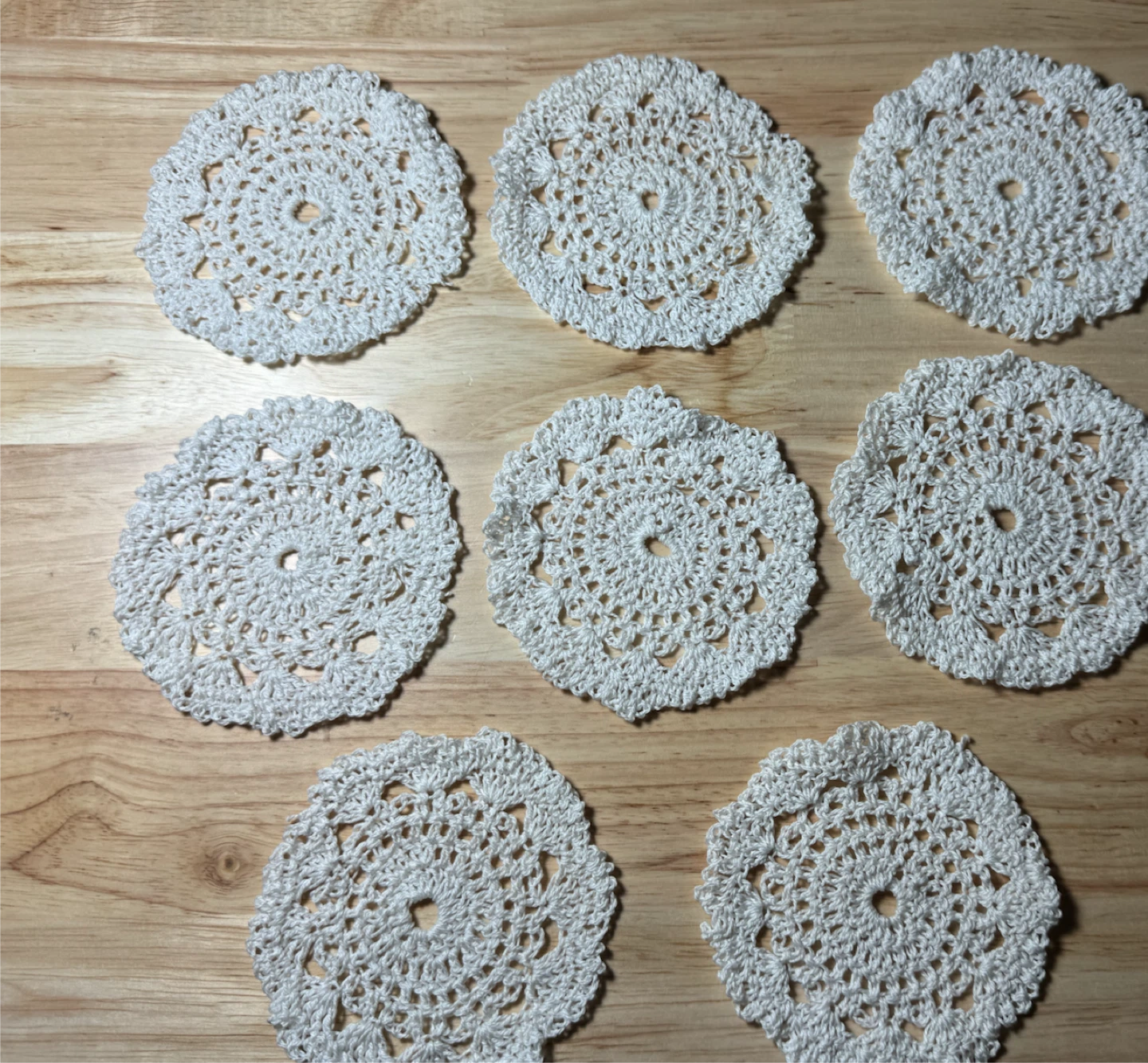 Set of 8 (Brand New) White Crochet Doilies - photo 2