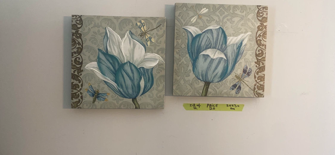 Set of 2 Tulip Wall Art Canvases - photo 2