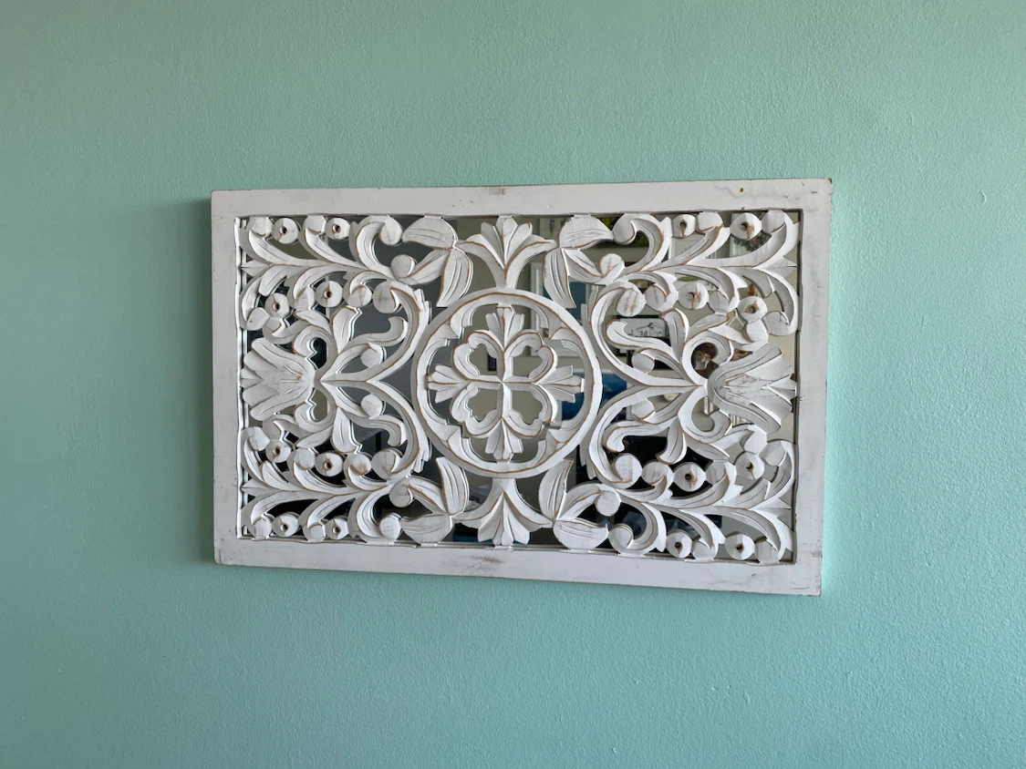 High-quality wood and mirror decor piece (heavy)