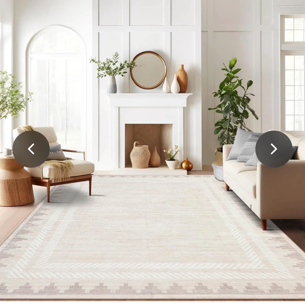 Soft Geometric Area Rug - Ivory & Beige - photo 5