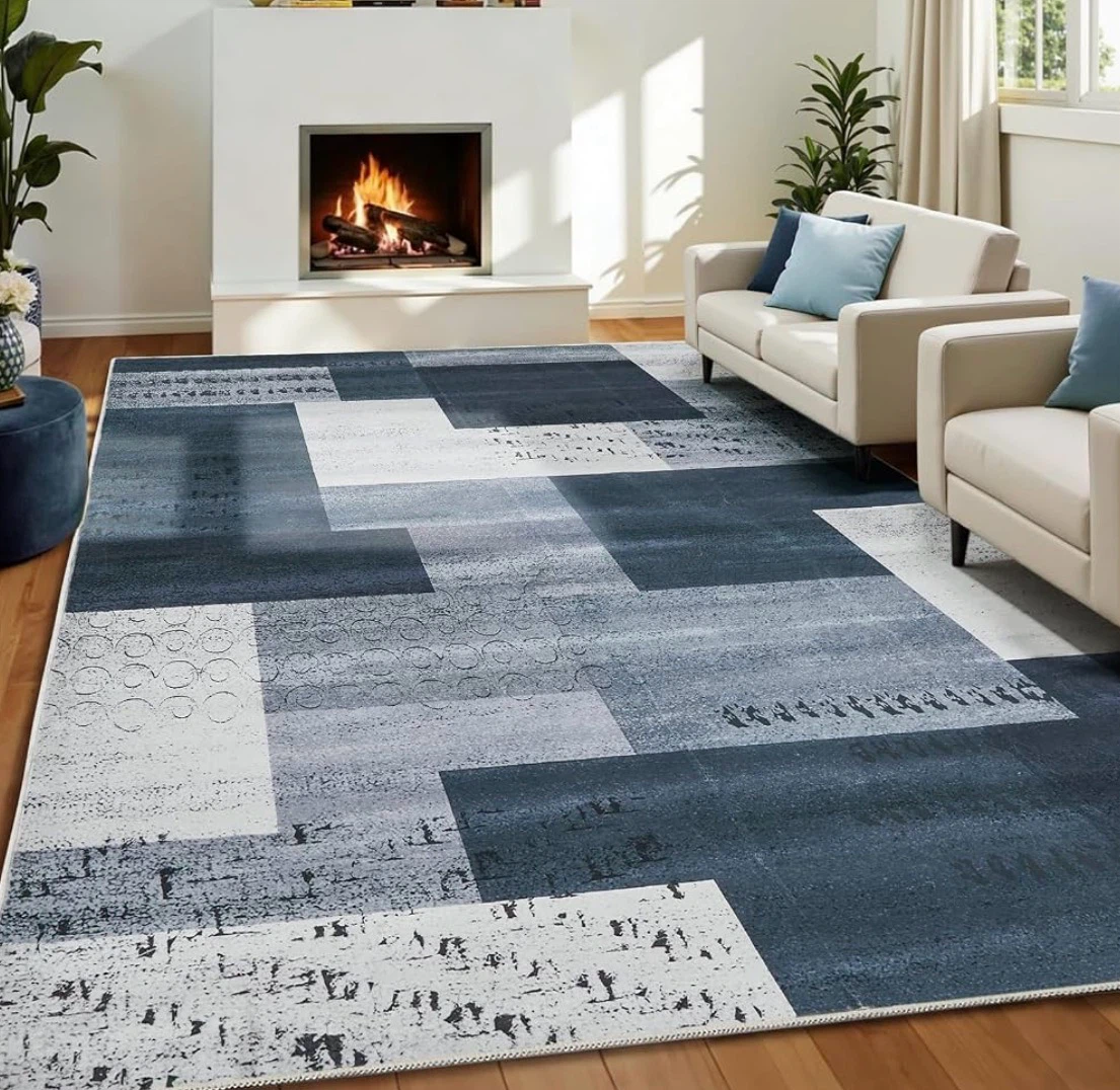Modern Geometric Area Rug 7x5 ft