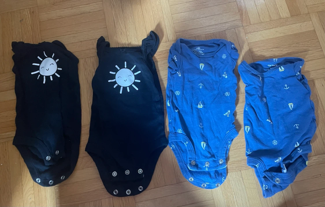Newborn twin body suit matching set (bundle)