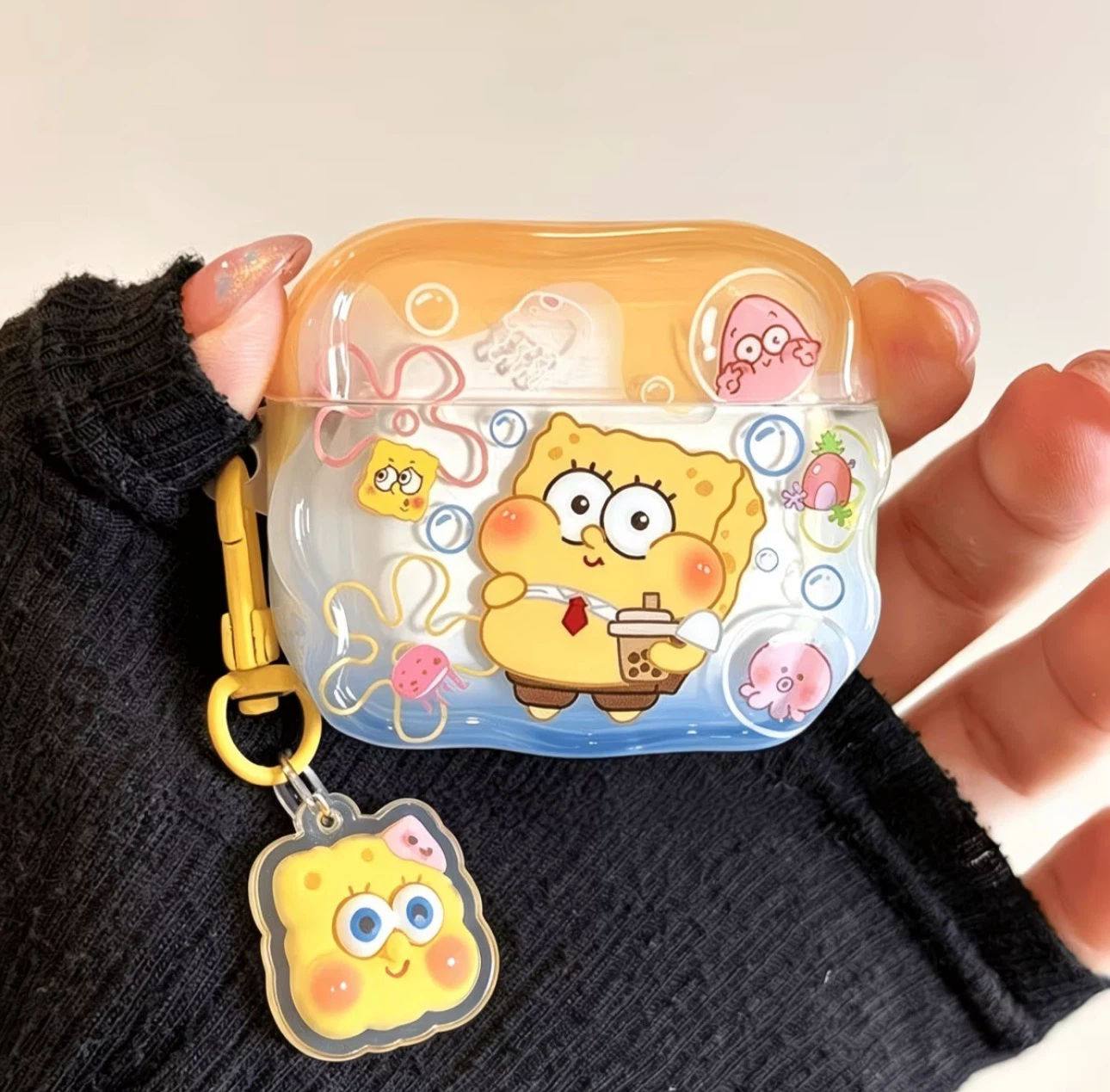 Cute Cartoon Character Earbud Case with Keychain - photo 2