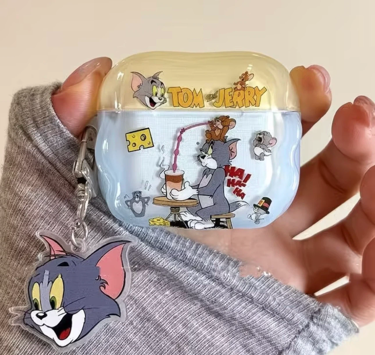 Cute Cartoon Character Earbud Case with Keychain - photo 4
