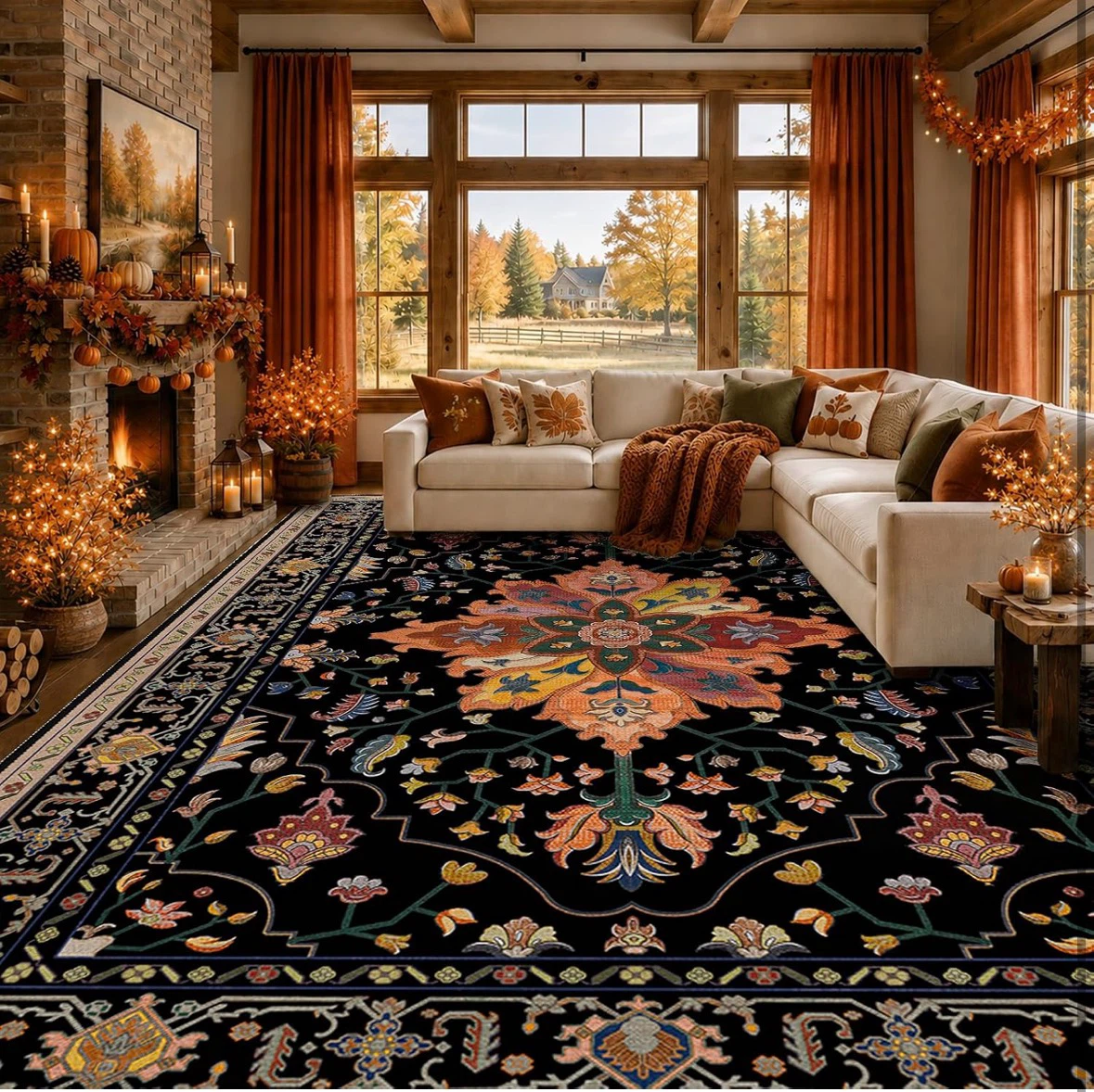 Black Persian Style Area Rug 8x10 ft - photo 2