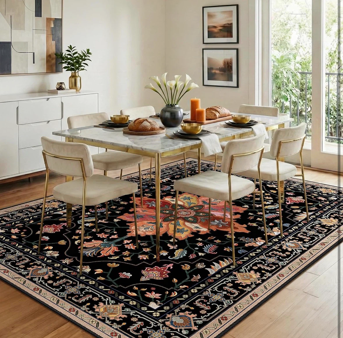 Black Persian Style Area Rug 8x10 ft - photo 3