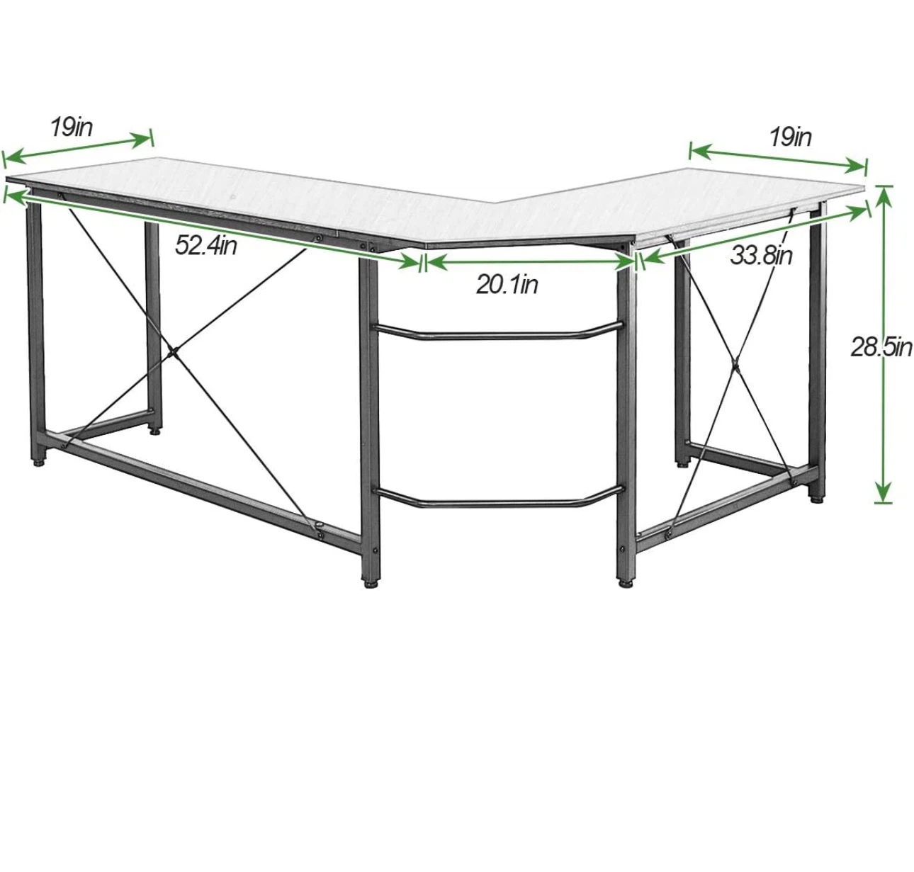 Black L-Shaped Desk - photo 2