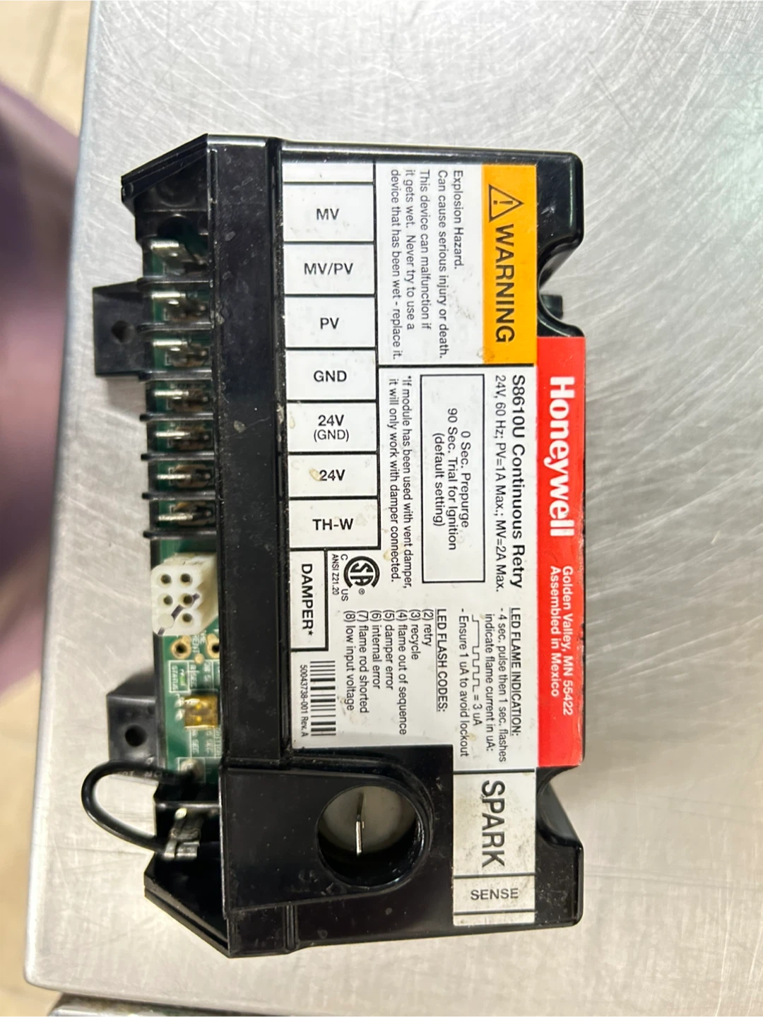 Honeywell S8600M Continuous Retry Flame Sensor