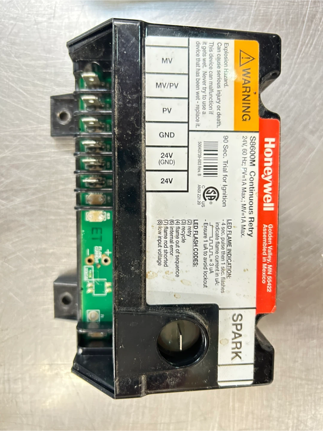 Honeywell S8600M Continuous Retry Flame Sensor - photo 2