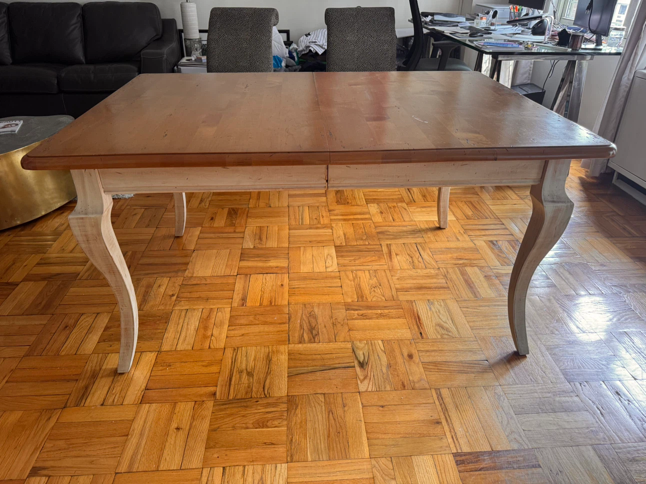 Wooden Dining Table with 2-Drawers and 2 extension leafs - photo 3