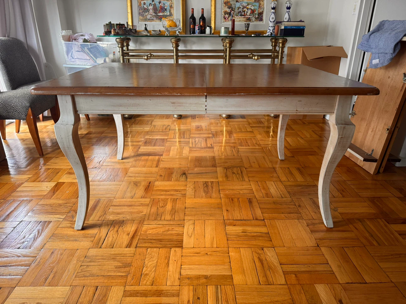 Wooden Dining Table with 2-Drawers and 2 extension leafs - photo 4