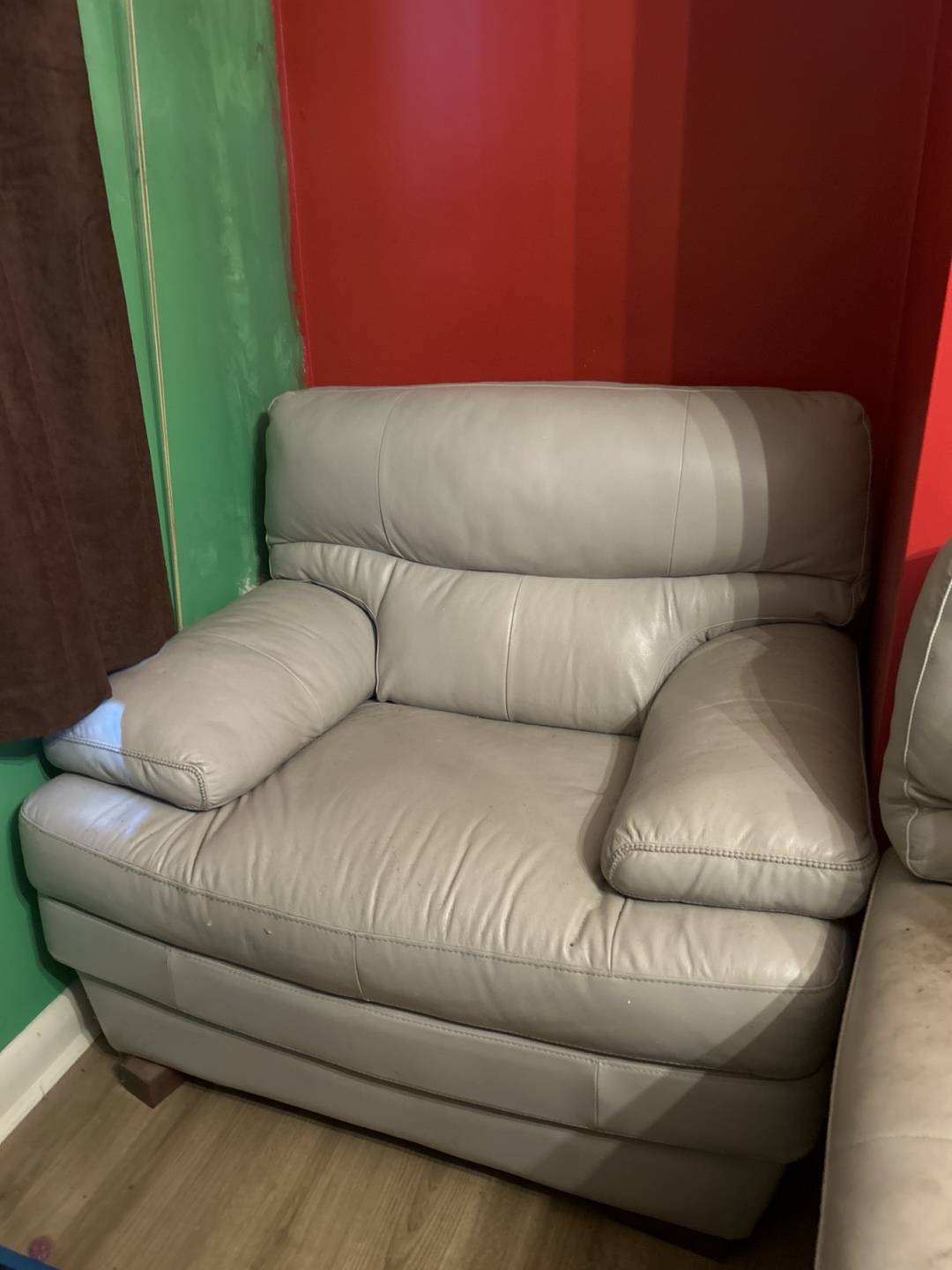 Grey Leather Armchair