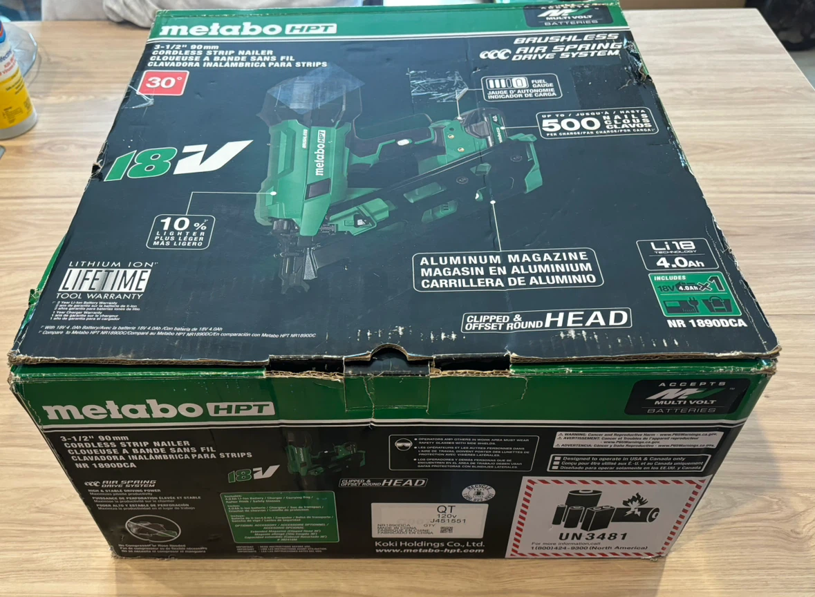 Metabo HPT 18V Cordless Strip Nailer NR1890DC
