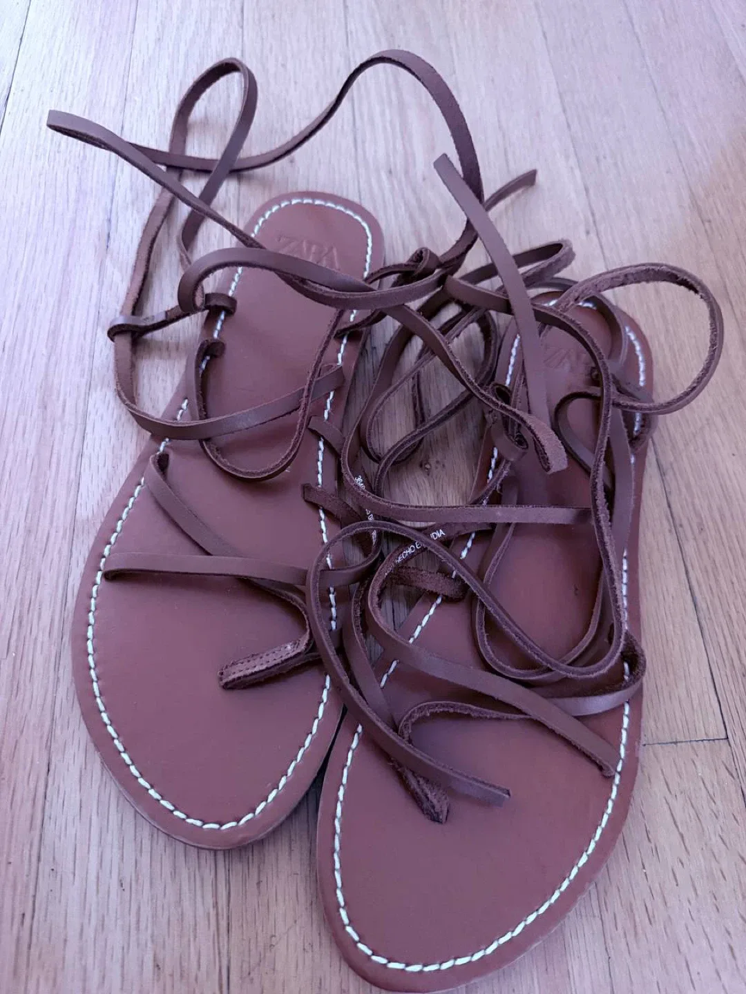 ZARA Lace-Up Flat Sandals - photo 2