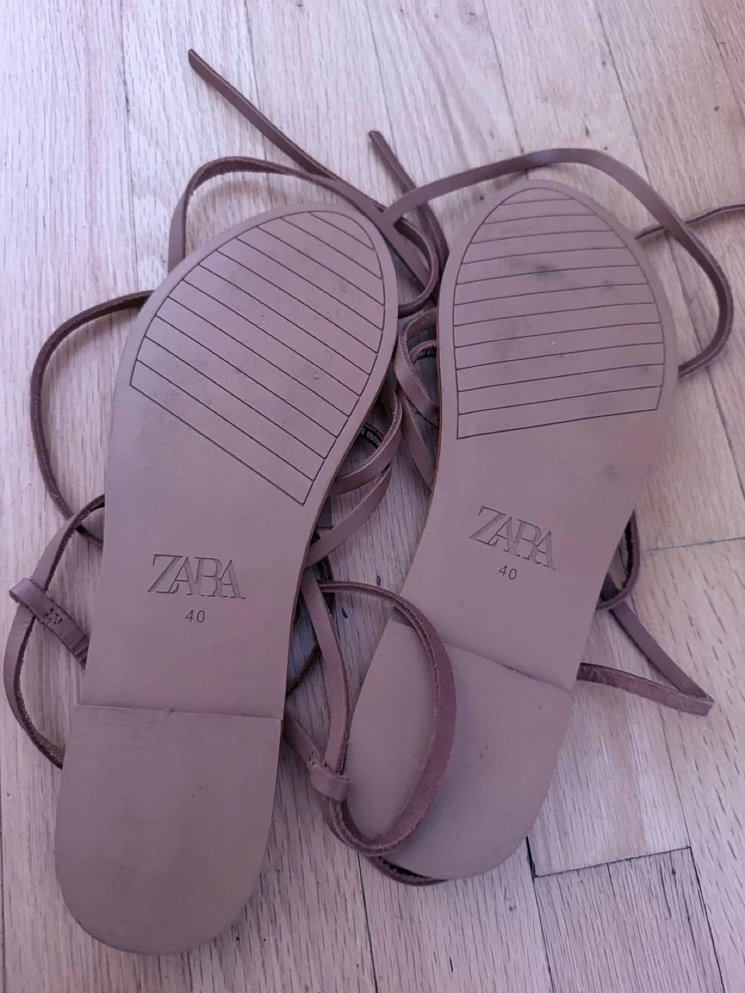 ZARA Lace-Up Flat Sandals - photo 3